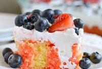 Vibrant Red White and Blue Poke Cake