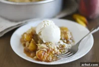 Air Fryer Peach Streusel Delight