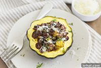 Savory Sausage Acorn Squash Boats
