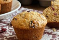 Sweet and Tart Banana Cranberry Muffins