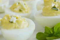 Savory Basil Parmesan Deviled Eggs