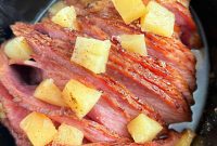 Pineapple Brown Sugar Glazed Slow Cooker Ham
