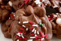 Festive No Bake Crockpot Peanut Clusters