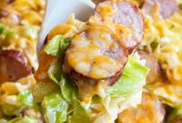 Golden Cheesy Kielbasa & Cabbage Noodle Bake