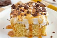Ultimate Easy Heath Bar Poke Cake