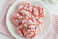 Quick Strawberry Cake Mix Crinkle Cookies