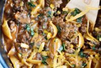 Smoky Cheddar Beef Shells Skillet