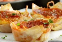 Crispy Pepperoni Pizza Wonton Bites