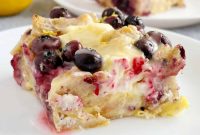 Zesty Lemon Blueberry Bagel Brunch Bake