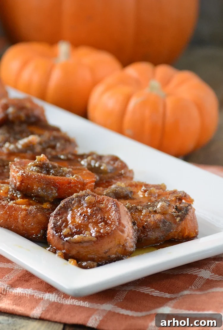 Easy Stove Top Candied Yams served on a plate