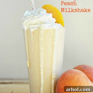 Copycat Chick-fil-A Peach Milkshake with a small peach