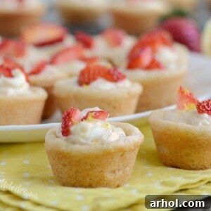 lemon cheesecake cookie cups with strawberries