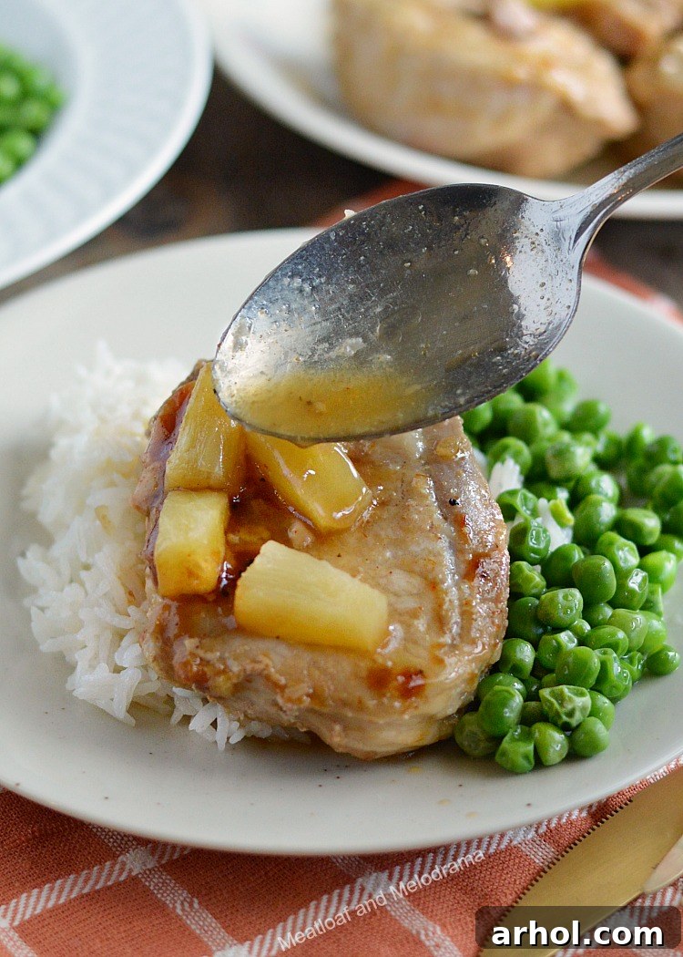 pour sauce over instant pot hawaiian bbq pork chops