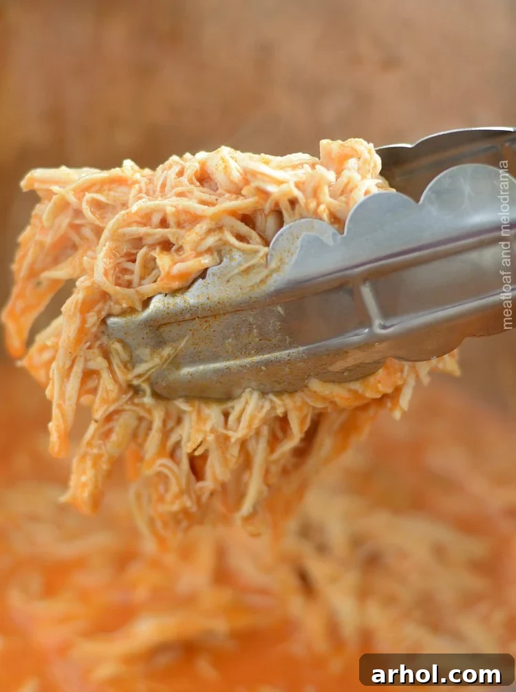 instant pot buffalo chicken recipe shredded in tongs