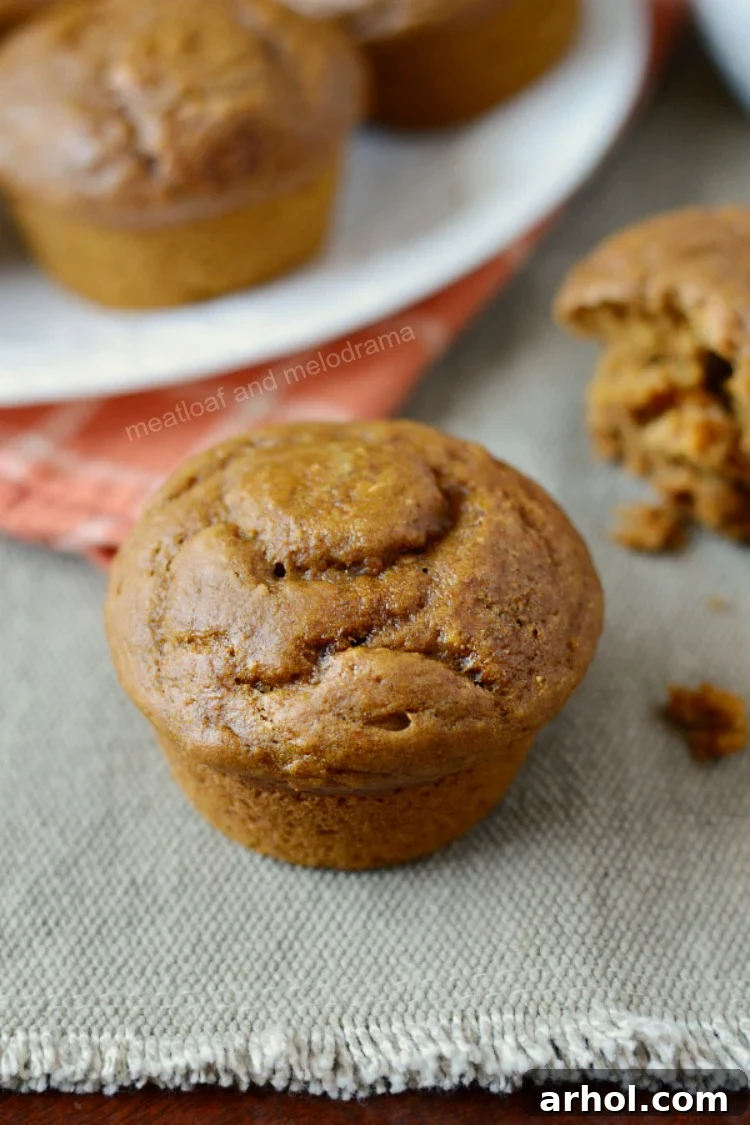 A plate of homemade pumpkin muffins from scratch, perfectly baked and ready to be enjoyed.