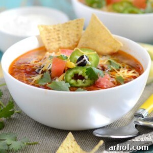Effortless Instant Pot Taco Soup 6 instant pot taco soup in white bowl