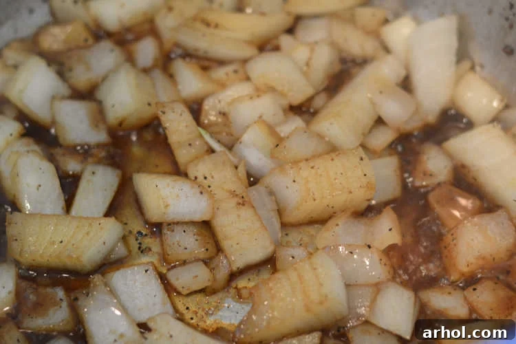 Tender Instant Pot Pot Roast 4 brown onions in pressure cooker for instant pot pot roast