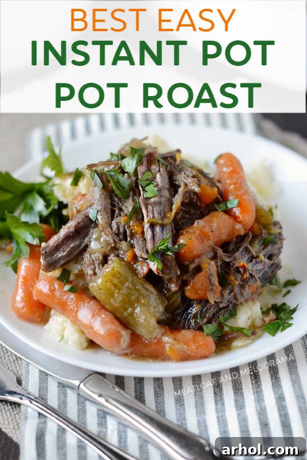 Tender Instant Pot Pot Roast 8 Best Easy Instant Pot Pot Roast Recipe with carrots over mashed potatoes