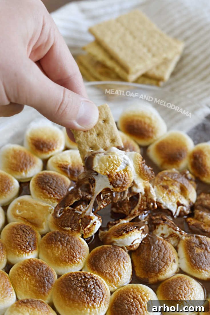 dip graham crackers into melted chocolate and marshmallows