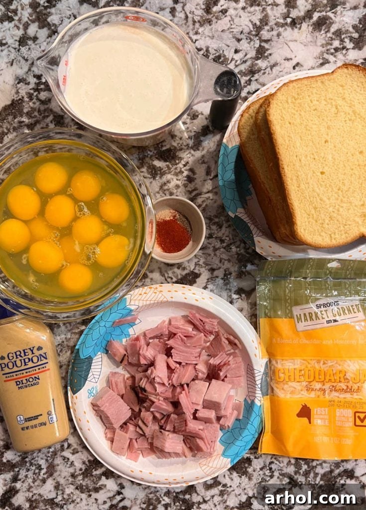 ingredients for breakfast casserole on the counter