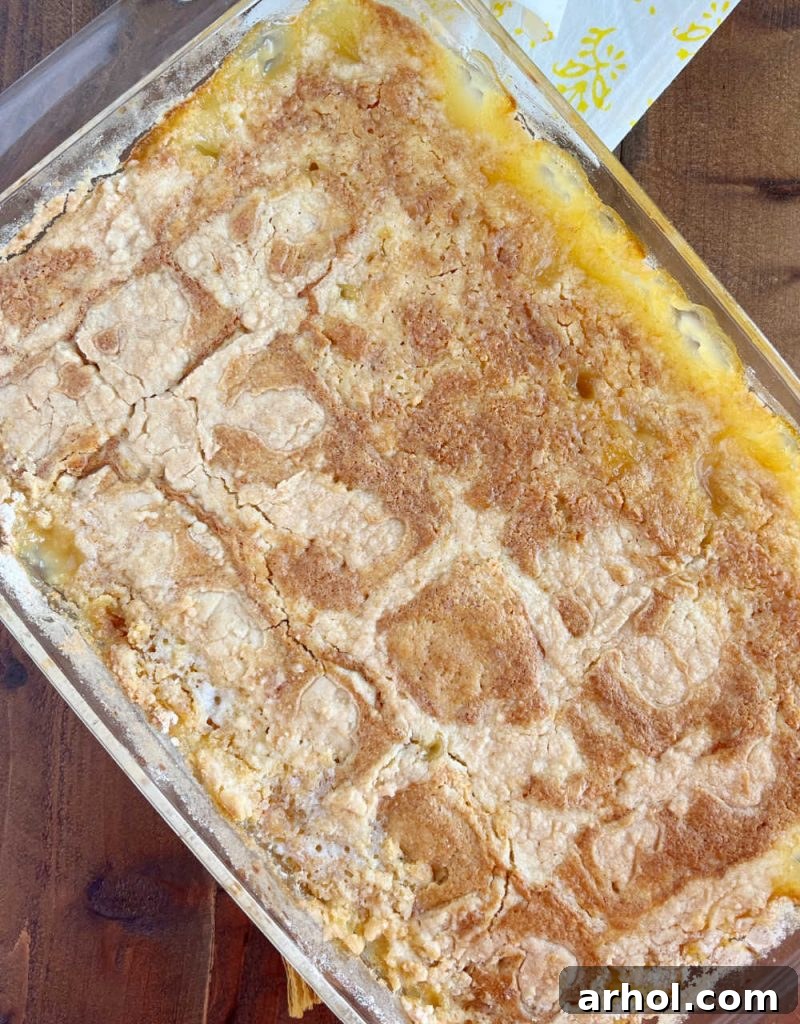 baked pineapple dump cake on the table