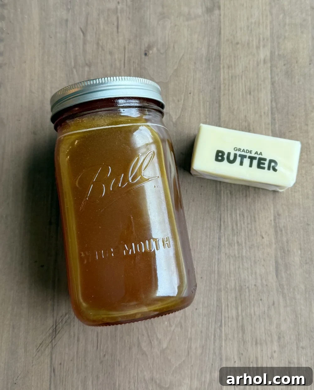 Effortless Two-Ingredient Honey Butter 3 stick of butter and jar of raw honey.