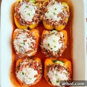 Grandma's Signature Stuffed Peppers 9 stuffed peppers baked in tomato sauce and topped with melted cheese.