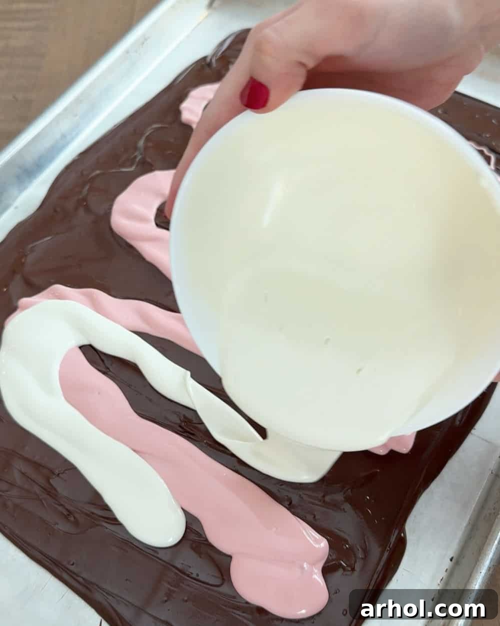 pour melted coating on chocolate.