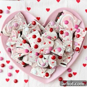 plate of Valentine's Day bark.