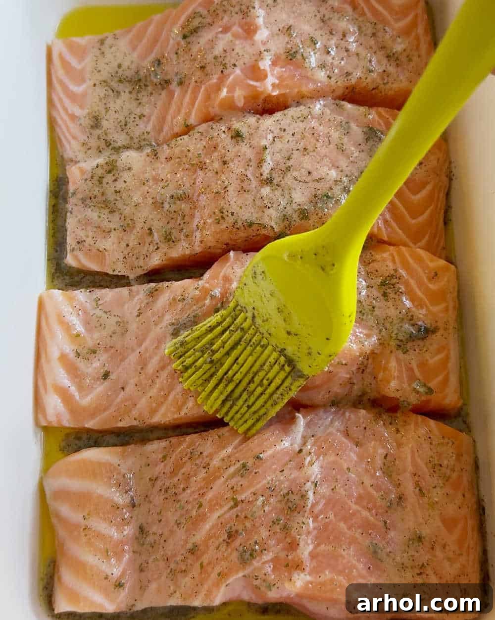 brush sauce over salmon.
