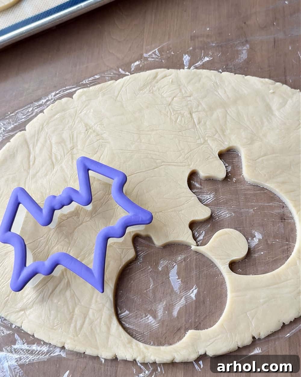bat cookie cutter on dough.