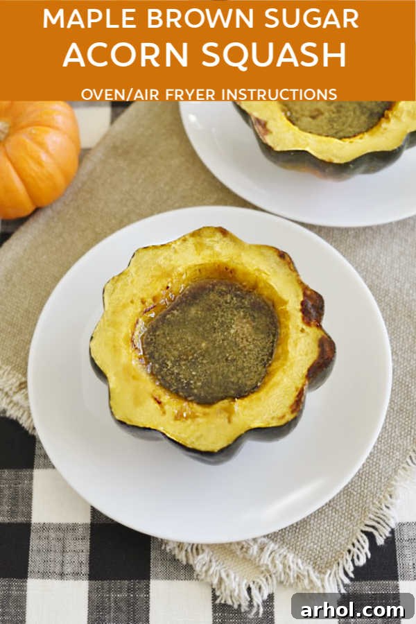 baked acorn squash with maple syrup and brown sugar filling