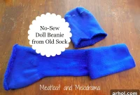 Upcycle a Sock into a Darling Doll Beanie