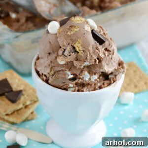 Easy No-Churn Chocolate S'mores Ice Cream