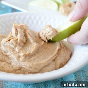 Easy Peanut Butter Fruit Dip with Apple Slices
