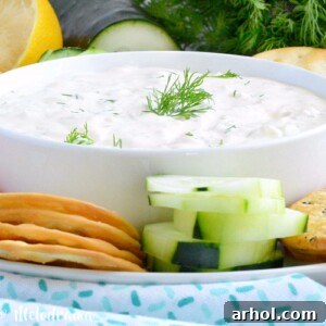 Easy Cucumber Dill Dip with fresh veggies on a platter