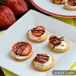chocolate drizzled strawberry ritz crackers