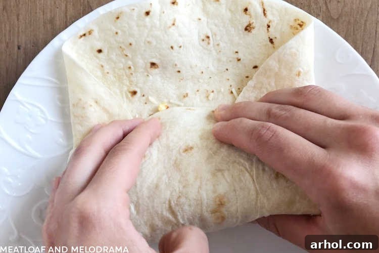 how to fold tortilla for burrito