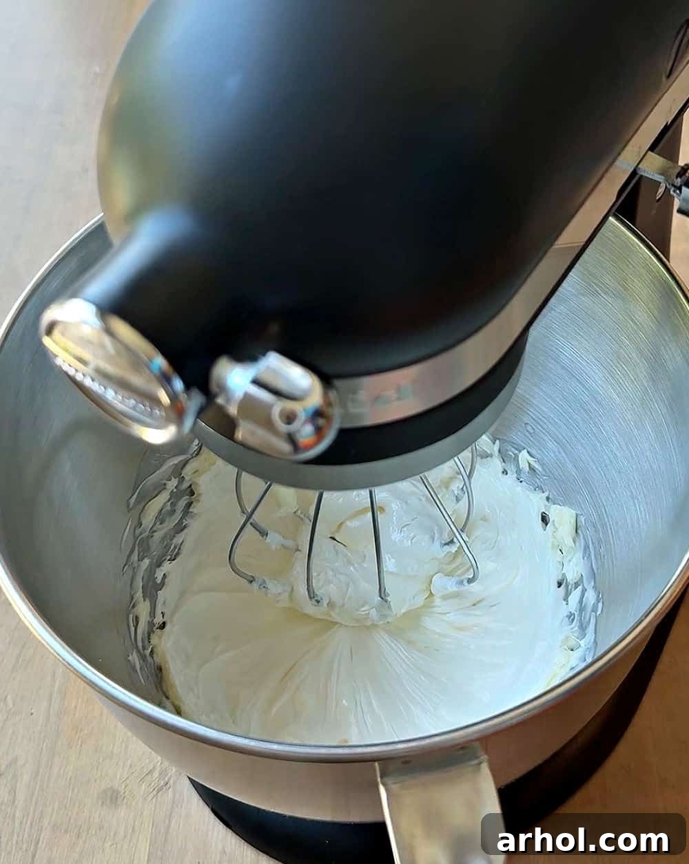 whipping butter in stand mixer.