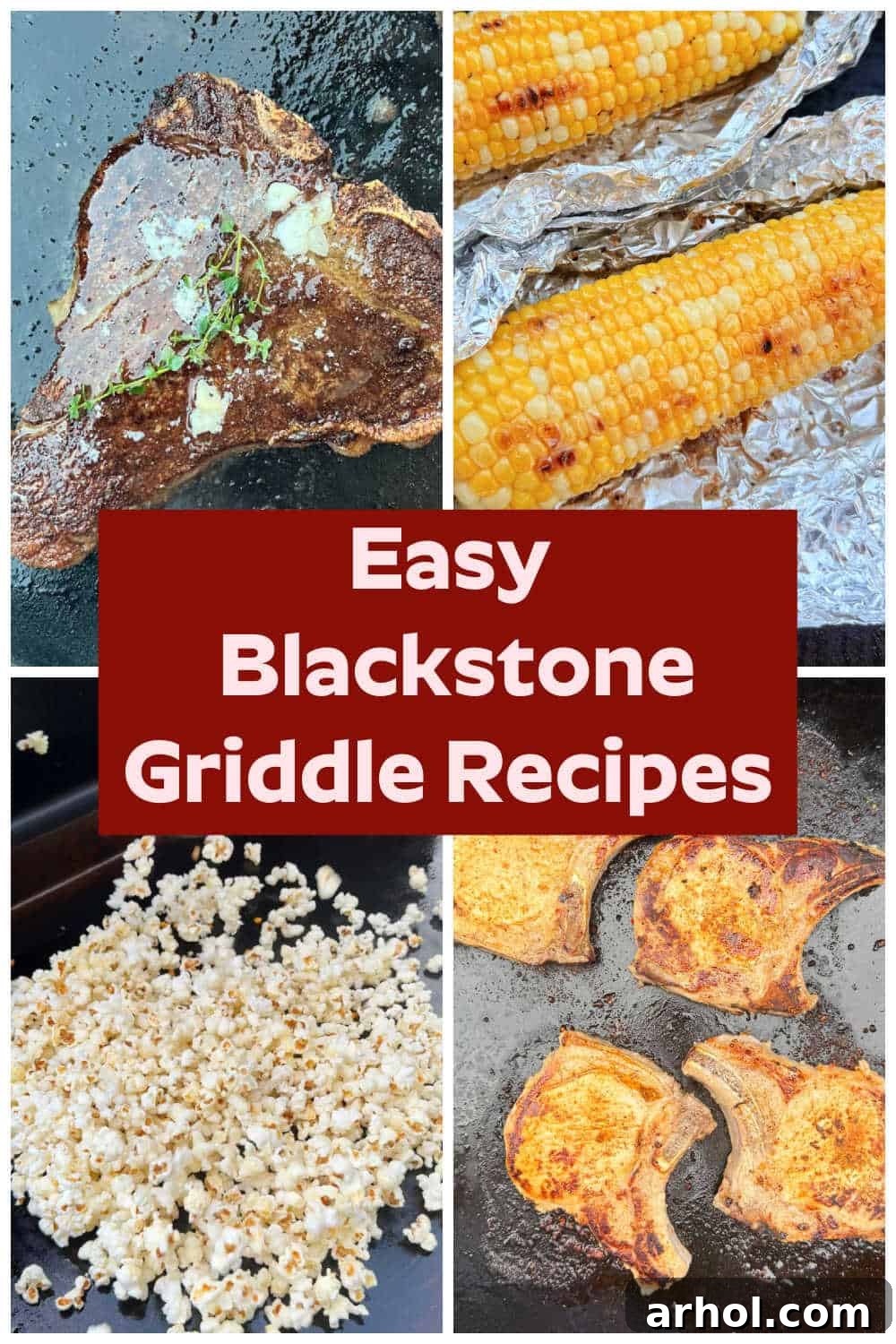 A vibrant roundup of easy Blackstone griddle recipes, showcasing a variety of delicious dishes ready for outdoor cooking.