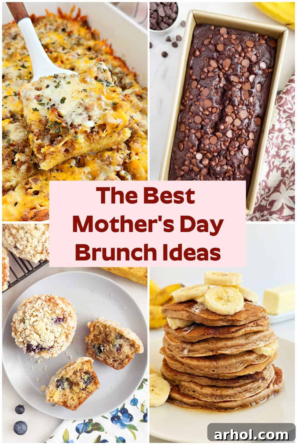 Mothers Day Brunch Ideas She Will Love 2 A collage of delicious Mother's Day brunch recipes