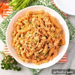 buffalo chicken pasta salad.