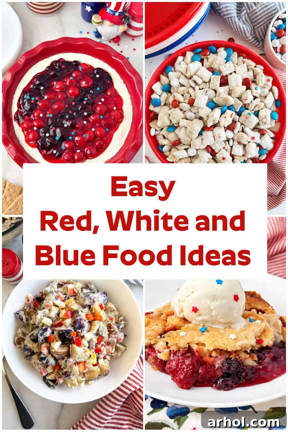 red white and blue food ideas pin.