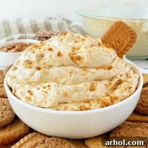 bowl of cookie butter dip with Biscoff cookies.
