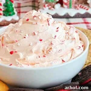 candy cane dip with crushed peppermint candies.