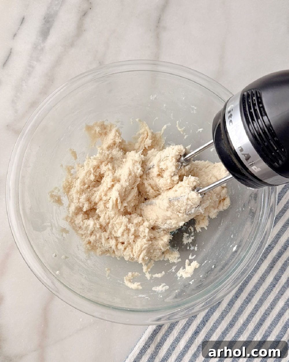 mixing in cake mix.