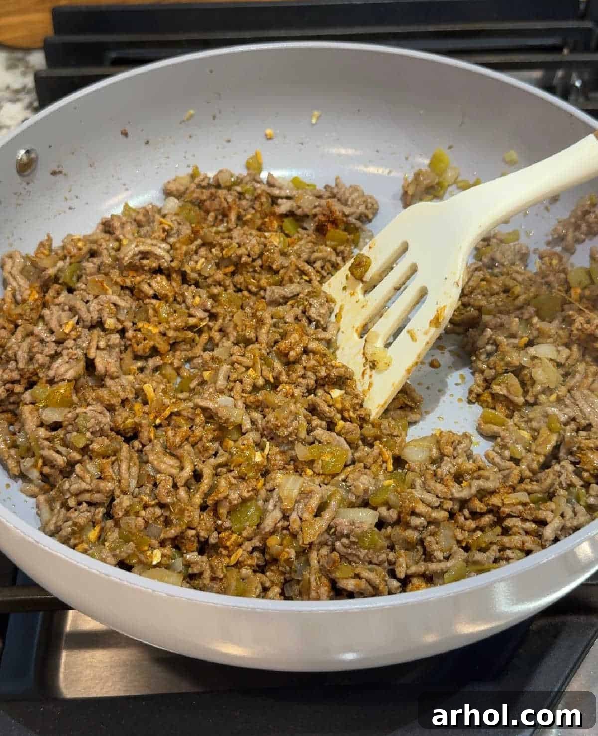 browning ground beef.