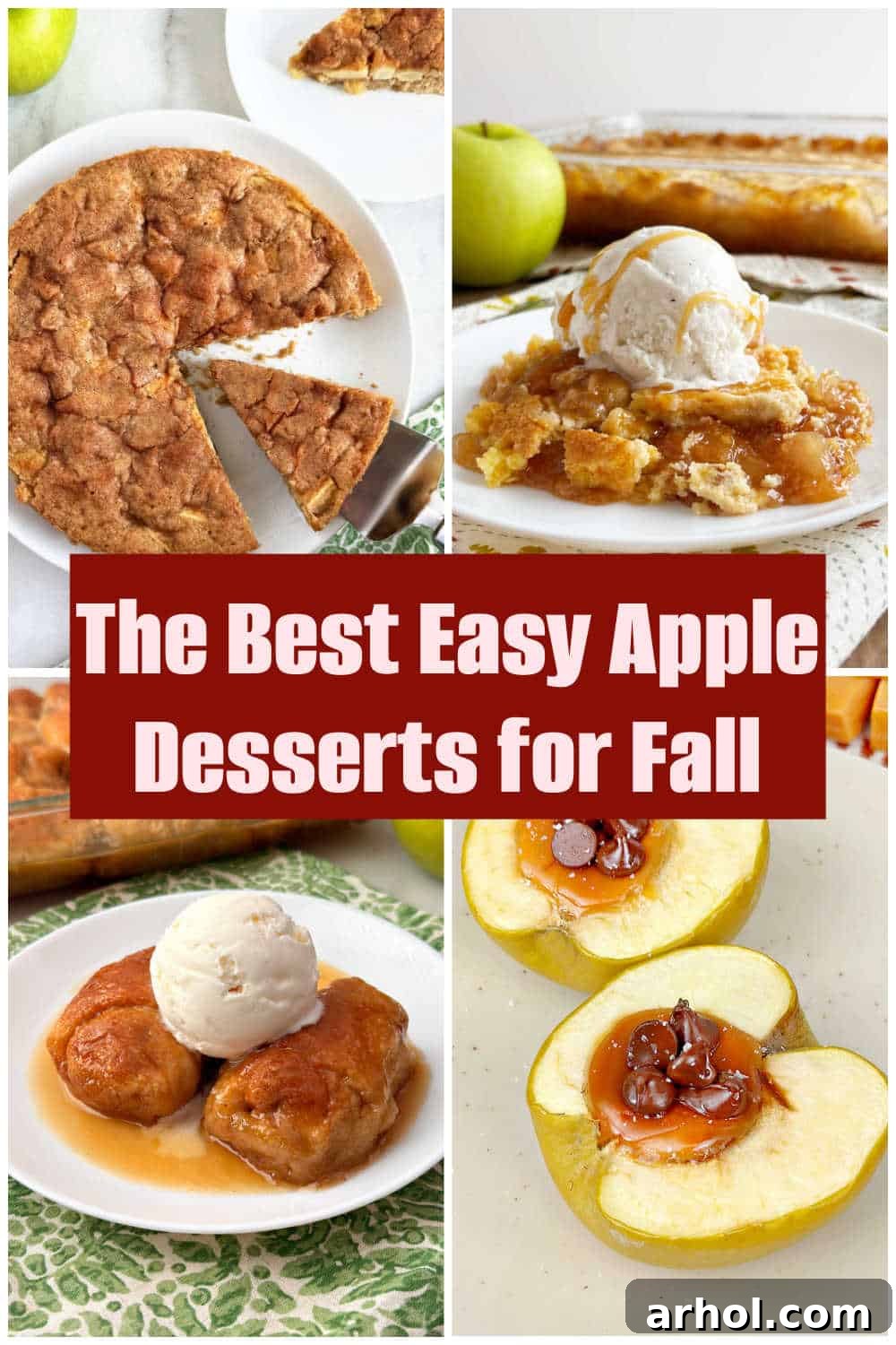easy apple desserts collage.