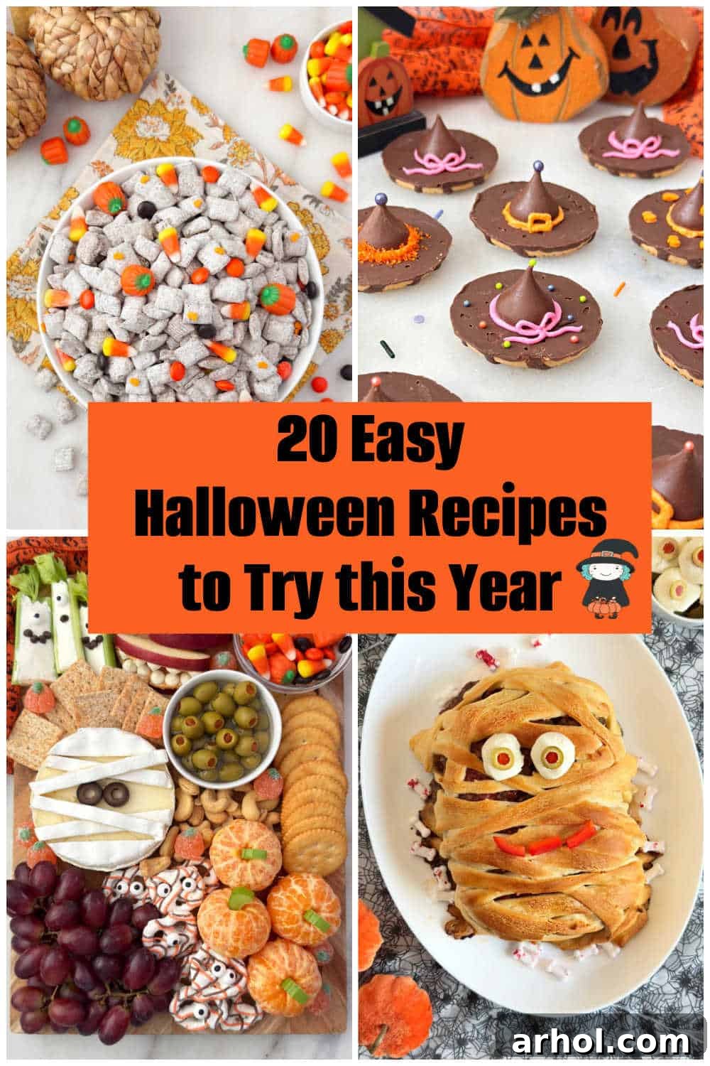 20 easy Halloween recipe collection collage.